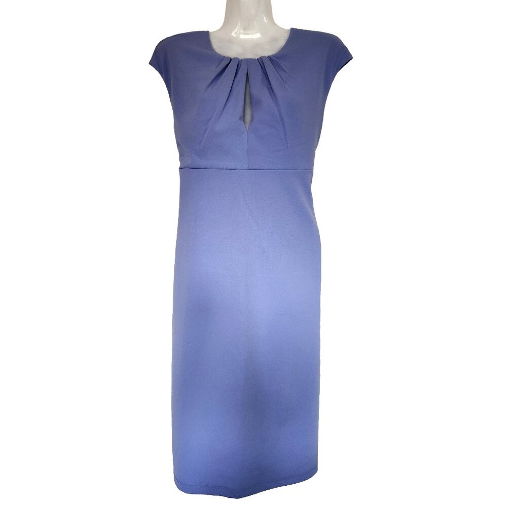 Classy Lavendar/Perwinkle Midi Keyhole Dress